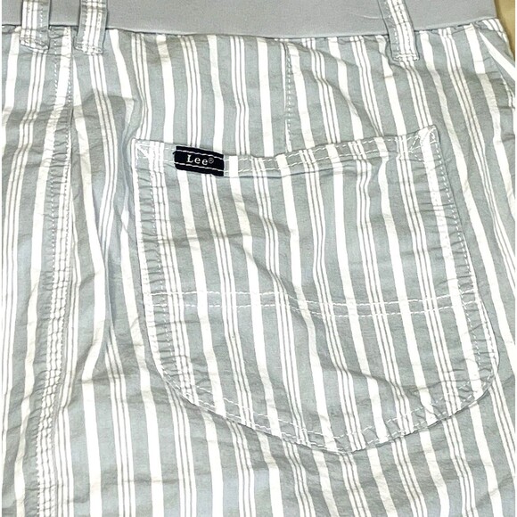 Lee Denim Jean Skirt Skort Stripe Gray White 14 M - Picture 6 of 12